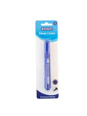 Marlin Dense Permanent Markers 1&#039;s Blue, Retail Packaging, No Warranty