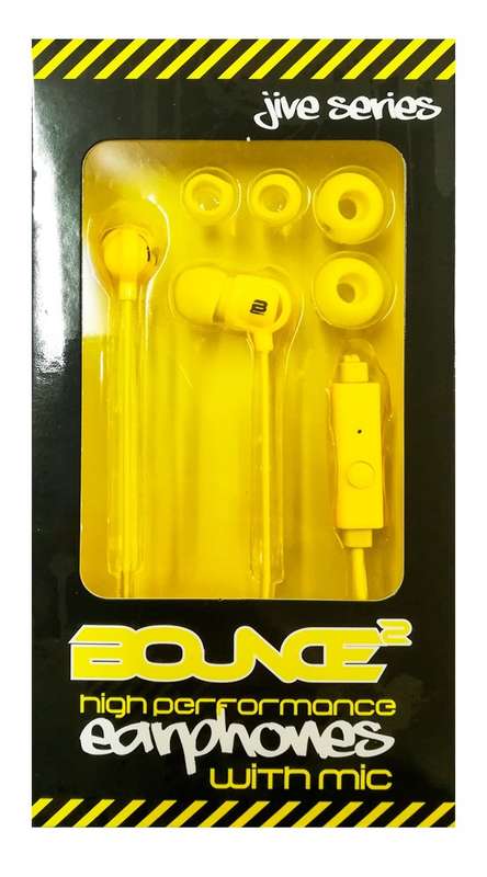 Bounce Jive Earphones with Mic - Yellow