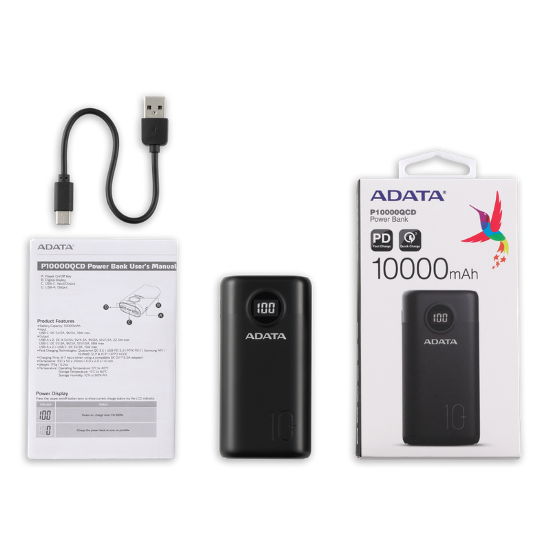 Adata P10000 Power Bank Black