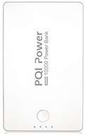 PQI 10 000 mAh Dual USB Power Bank with Built in Flash Light - White