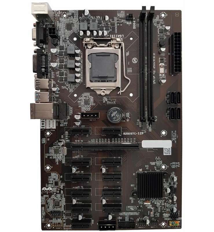 B250B 12 PCI-E Motherboard Coffee Board -  BTC-B250B