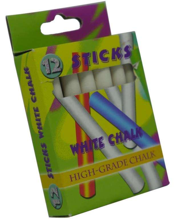 Brainware Kids White Chalk Pack Of 12 Non-Toxic