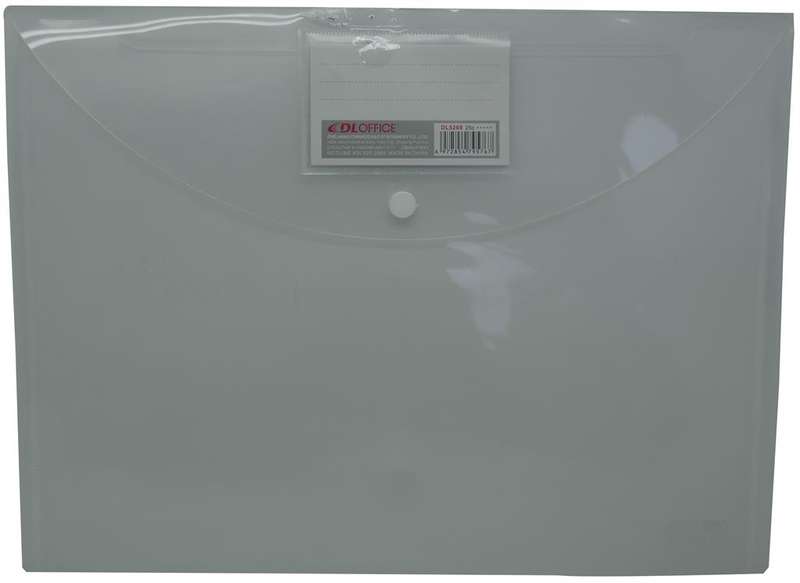 DLOffice A4 Carry Folder with Press Stud on Flap Clear