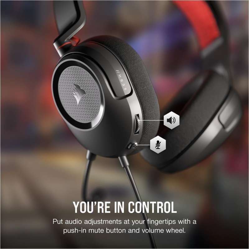Corsair HS35 v2 Multiplatform Gaming Headset - Carbon (AP) - 3.5mm connector