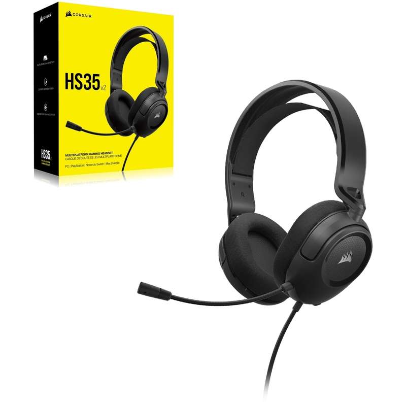 Corsair HS35 v2 Multiplatform Gaming Headset - Blue (AP) - 3.5mm connector