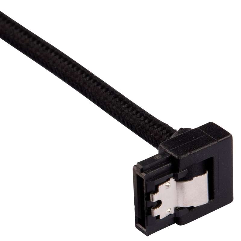Corsair Premium Sleeved SATA 6Gbps 60cm 90degree Connector Cable Black