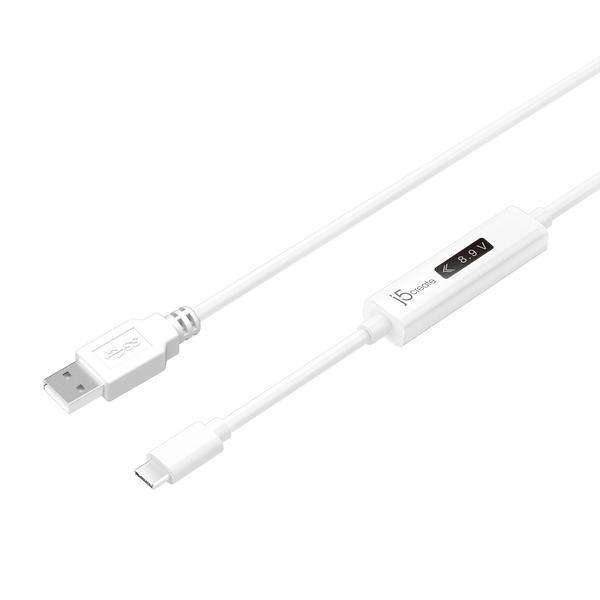 J5create JUCP13 USB-C Dynamic Power Meter Charging Cable