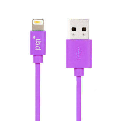 PQI - Apple Certified 90cm Flat cable length Lightning 8-Pin Syncing and Charging - Purple (Made ...