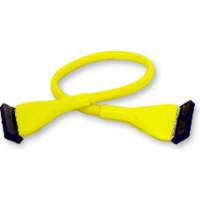 vantec 25cm (10 inch) rounded fdd cable with pull tab - 2 connectors - yellow
