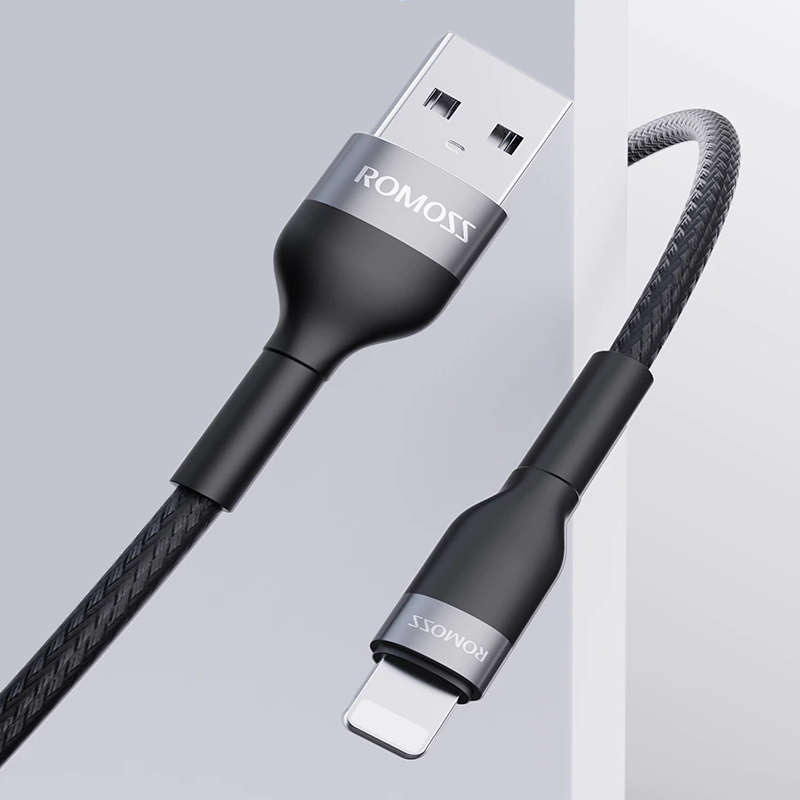 Romoss USB to Lightning 1m Cable Black - CB12B-61-G23