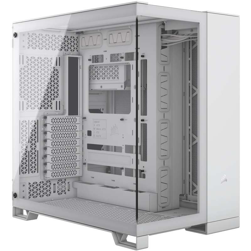 Corsair 6500X Mid-Tower Dual Chamber ATX Tempered Glass PC case - White