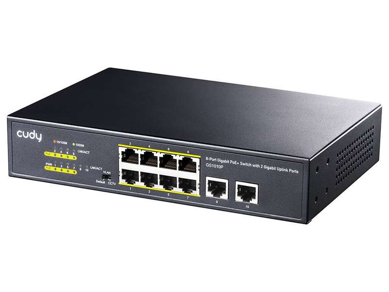 Cudy 10 Port Gigabit 8 PoE 100W PoE Switch | GS1010P
