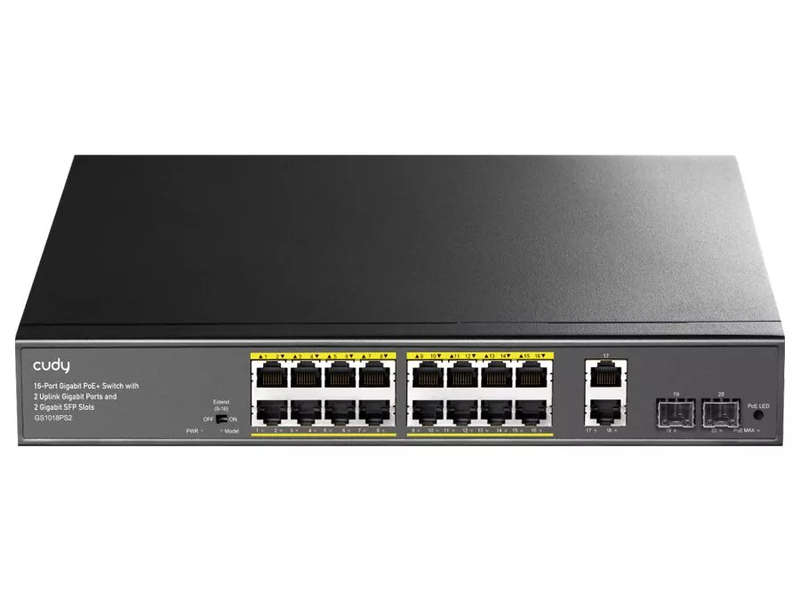 Cudy 16 Port Gigabit PoE 180W 2 Gigabit 2SFP Switch | GS1018PS2