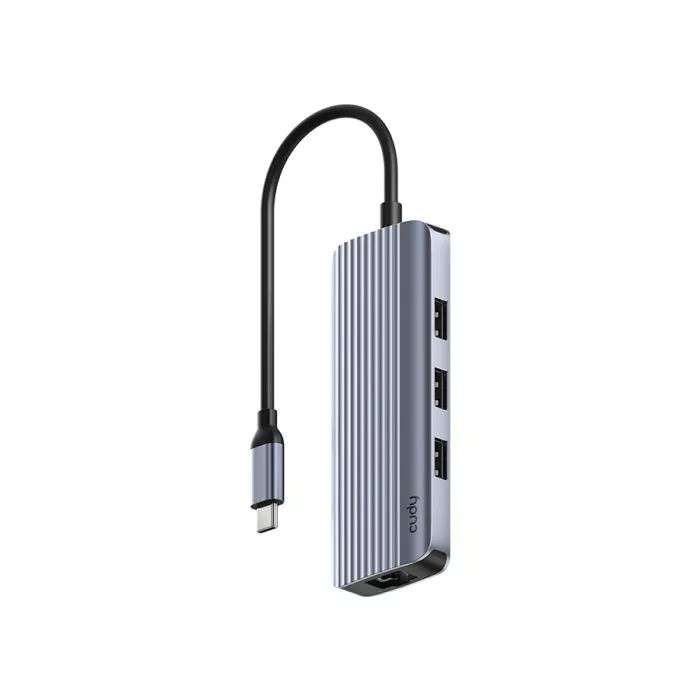 Cudy 6-in-1 4K 60Hz HDMI USB-A and USB-C Gigabit Ethernet Hub | UH606