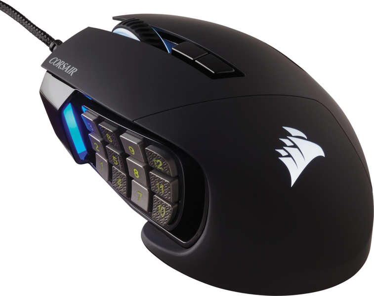 Corsair Scimitar Elite RGB Optical Moba/MMO Gaming Mouse - Black