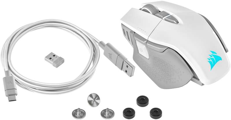 Corsair M65 RGB Ultra with Slipstream + Bluetooth Mouse - White