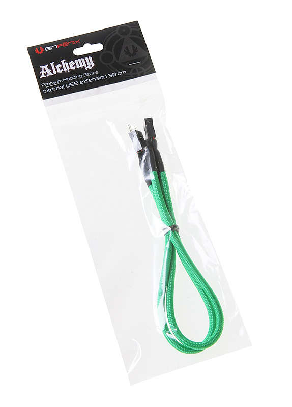 Bitfenix BFA-MSC-iUSB30GK-RP alchemy multisleeved Internal USB Extension 30cm Green