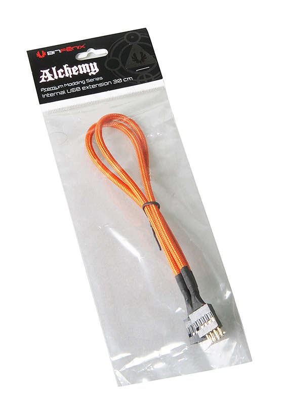 Bitfenix BFA-MSC-iUSB30oK-RP alchemy multisleeved Internal USB Extension 30cm Orange