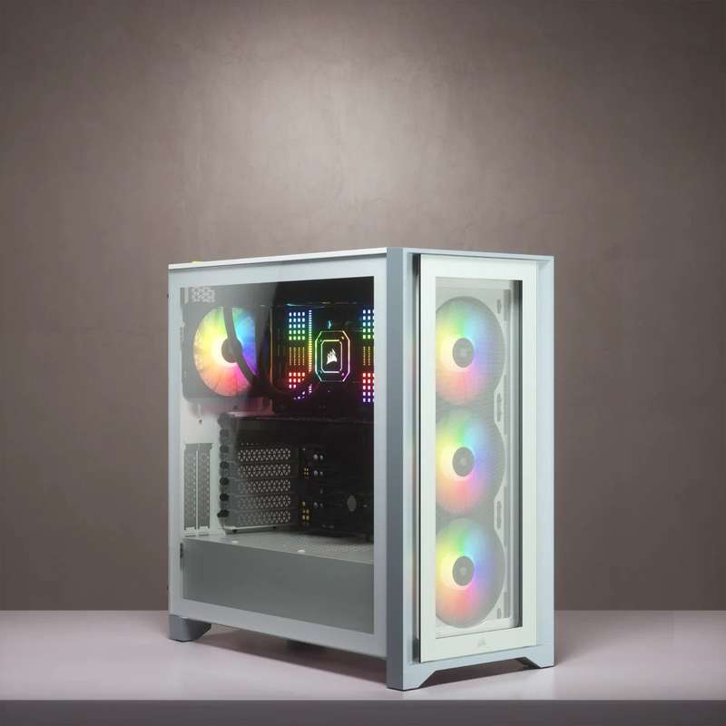 Corsair iCUE 4000X RGB Tempered Glass Mid-Tower ATX Case White
