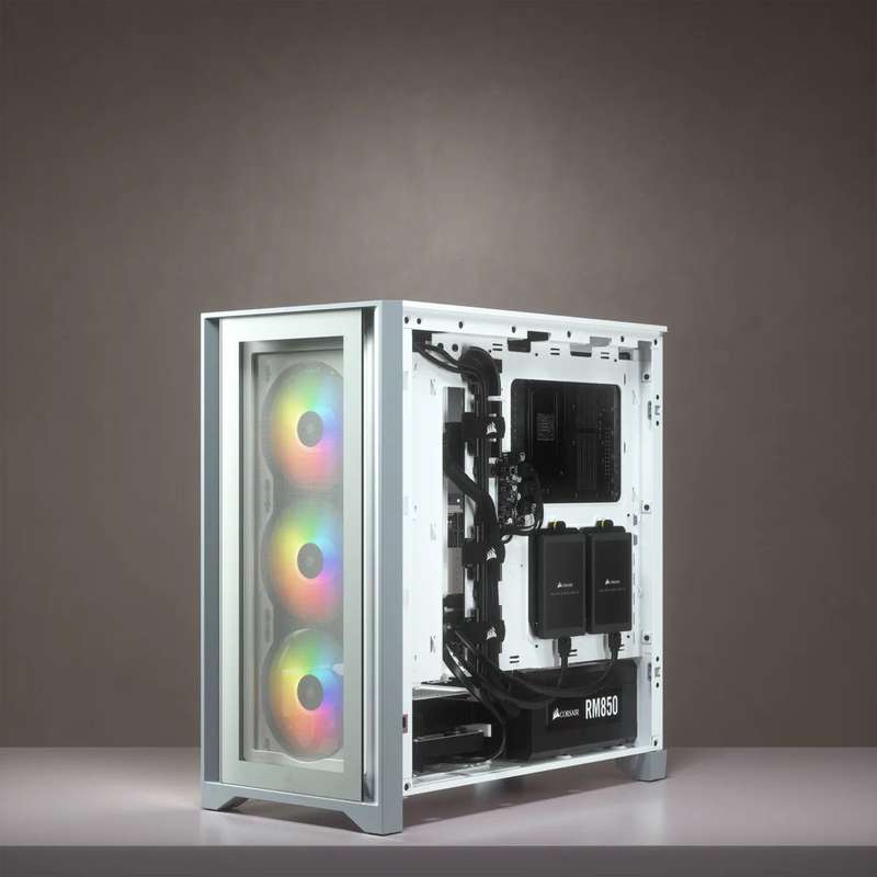 Corsair iCUE 4000X RGB Tempered Glass Mid-Tower ATX Case White