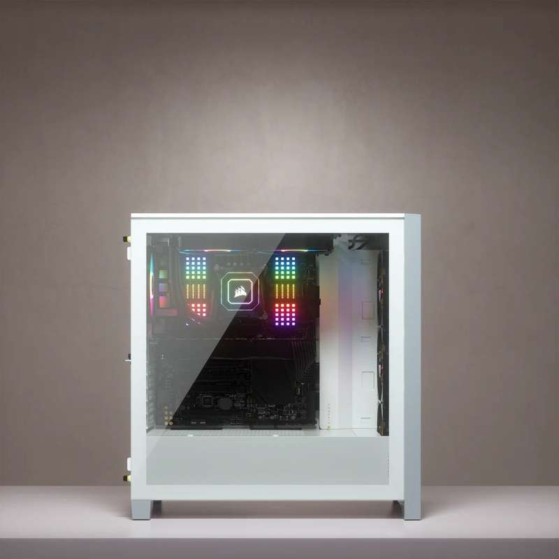 Corsair iCUE 4000X RGB Tempered Glass Mid-Tower ATX Case White