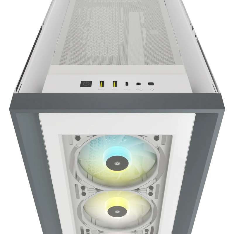 Corsair iCUE 5000X RGB Tempered Glass Mid-Tower ATX PC Smart Case White