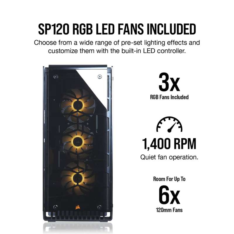 Corsair Crystal 570X RGB Mirror Black Tempered Glass Premium ATX Mid-Tower Case