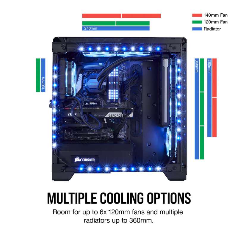 Corsair Crystal 570X RGB Mirror Black Tempered Glass Premium ATX Mid-Tower Case
