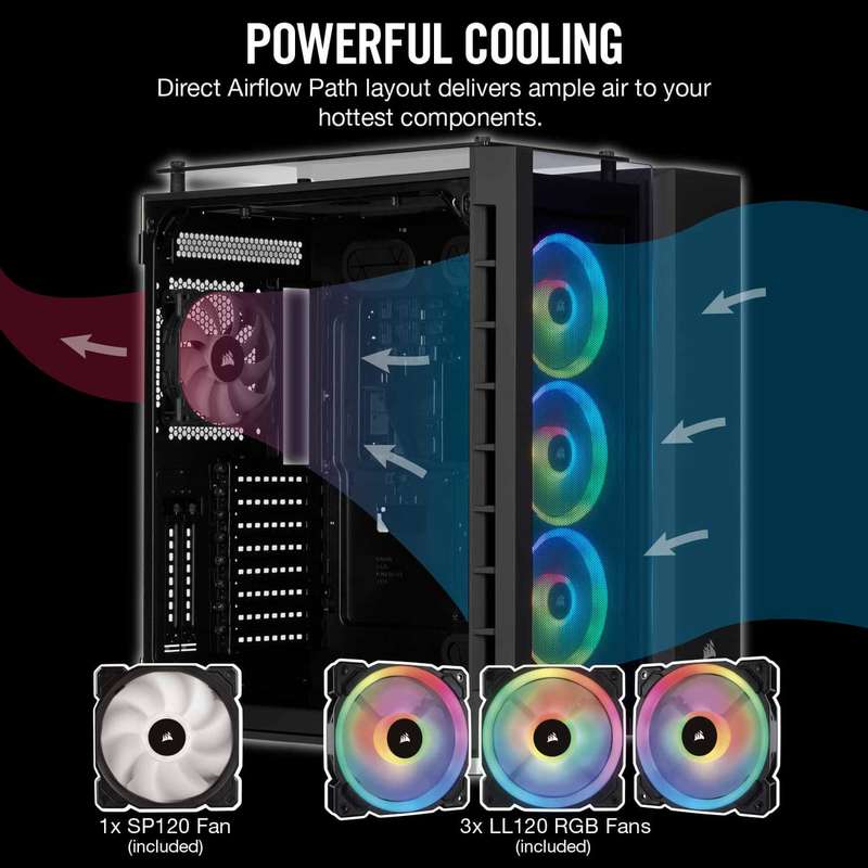 Corsair Crystal Series 680X RGB ATX High Airflow Tempered Glass Smart Case Black