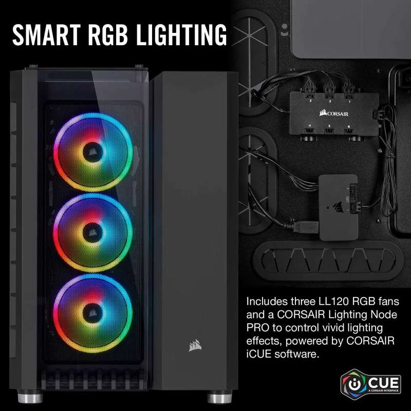 Corsair Crystal Series 680X RGB ATX High Airflow Tempered Glass Smart Case Black