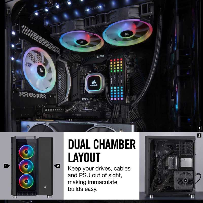 Corsair Crystal Series 680X RGB ATX High Airflow Tempered Glass Smart Case Black