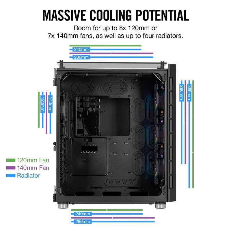 Corsair Crystal Series 680X RGB ATX High Airflow Tempered Glass Smart Case Black