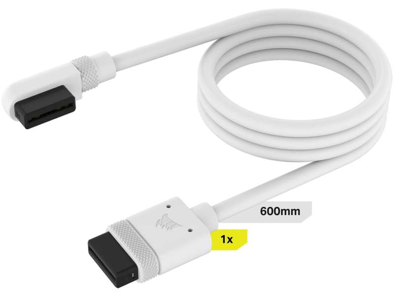 Corsair iCUE Link cable - 1x 600mm with straight &amp; 90-degree angled connectors