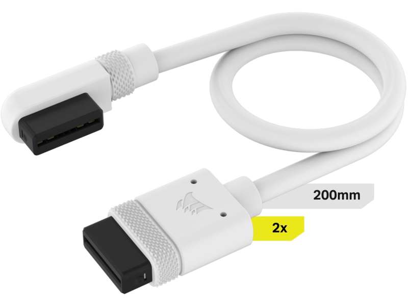 Corsair iCUE Link cable - 2x 200mm with straight 7 90-degree angled connectors