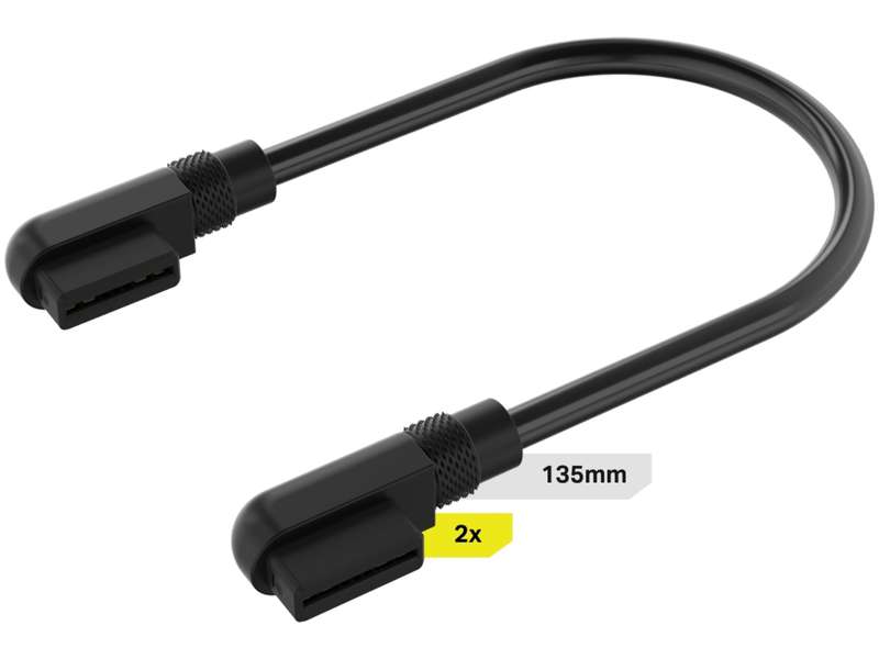 Corsair iCUE Link cable - 2x 135mm with 2x Slim 90-degree angled connectors - CL-9011133-WW