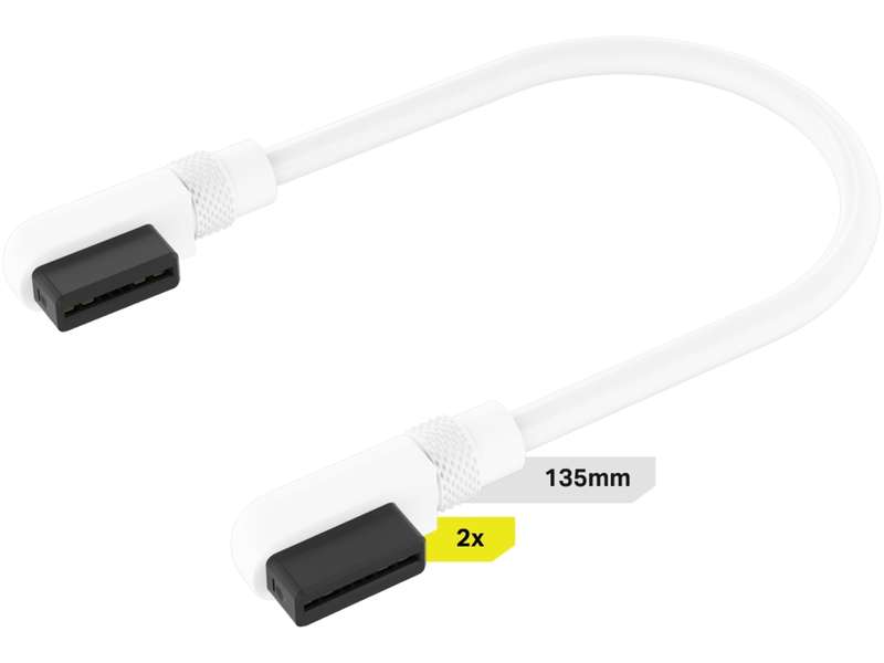 Corsair iCUE Link cable - 2x 135mm with 2x Slim 90-degree angled connectors - CL-9011134-WW