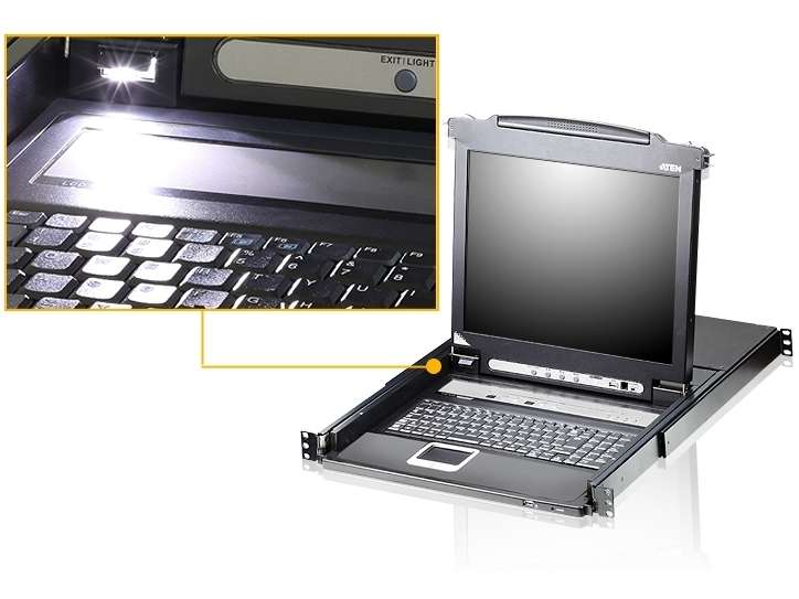Aten 16 port 19 inch VGA LCD Integrated USB/PS2 combo KVM
