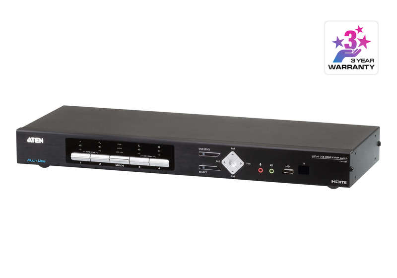 Aten 4-Port USB HDMI Multi-View KVMP Switch