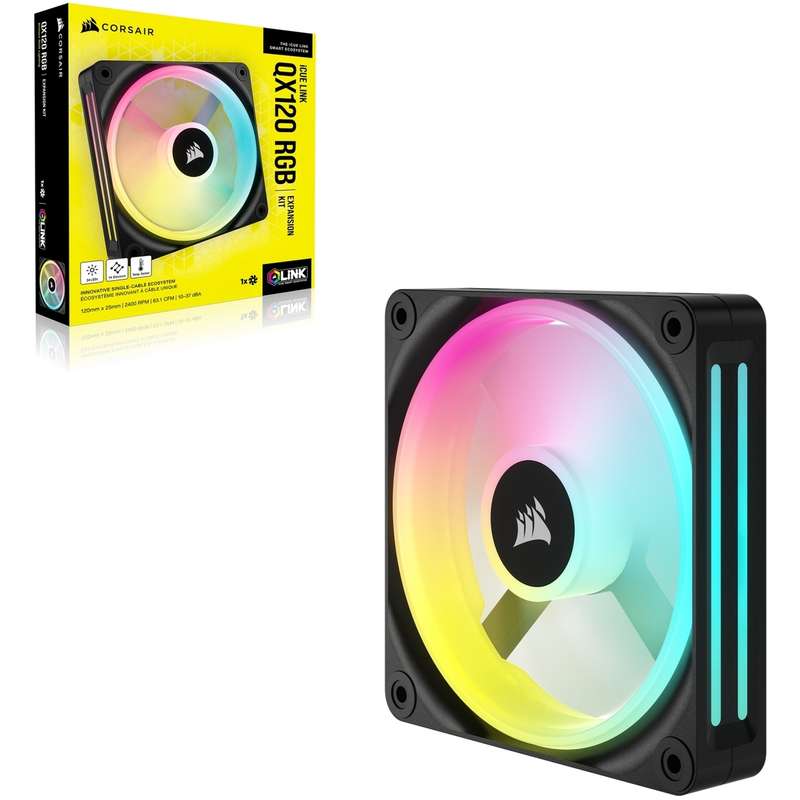 Corsair iCUE Link QX120 RGB 120mm PWM fan Expansion kit - Black