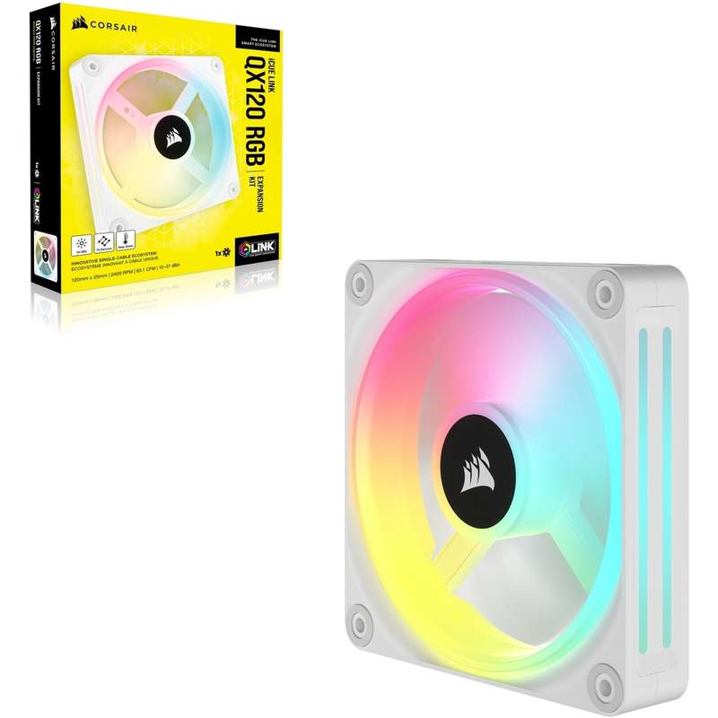 Corsair iCUE Link QX120 RGB 120mm PWM fan Expansion kit - White