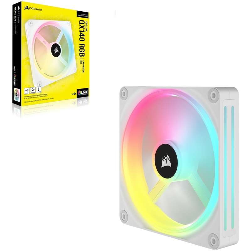 Corsair iCUE Link QX140 RGB 140mm PWM fan Expansion kit - White