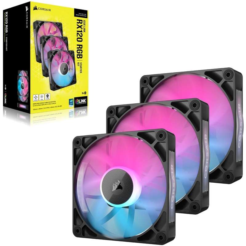 Corsair iCUE Link RX120 RGB 120mm PWM fan Triple starter kit