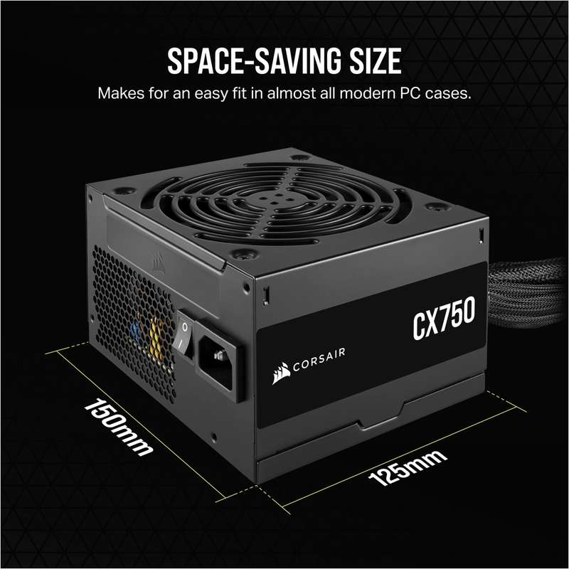 Corsair CX Series CX750 750 Watt 80 Plus Bronze Certified PSU