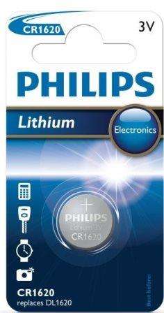 Philips Minicells Battery CR1620 Lithium-Sold as Box of 10, Retail Box , No Warranty