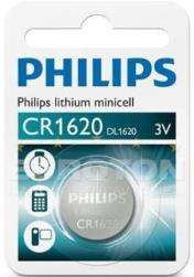Philips Minicells Battery CR1620 Lithium-Sold as Box of 10, Retail Box , No Warranty