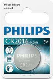 Philips Minicells Battery CR2016 Lithium-Sold as Box of 10, Retail Box , No Warranty