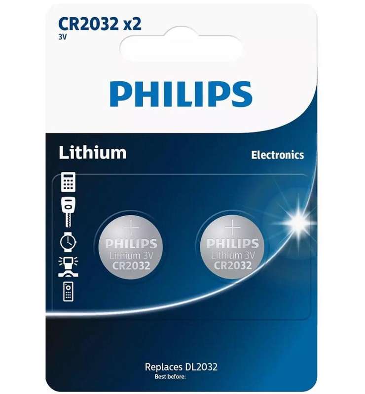 Philips CR2032 2 Pack - CR2032P2/73