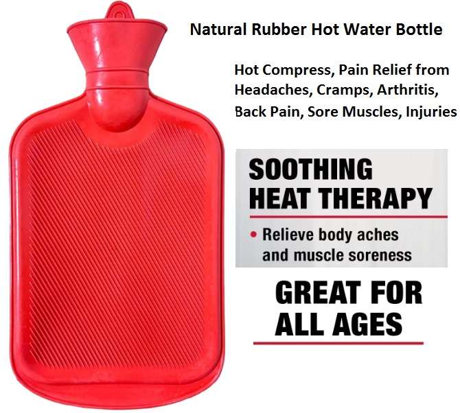 Casey Deluxe 2 Litre Rubber Hot Water Bottle Red