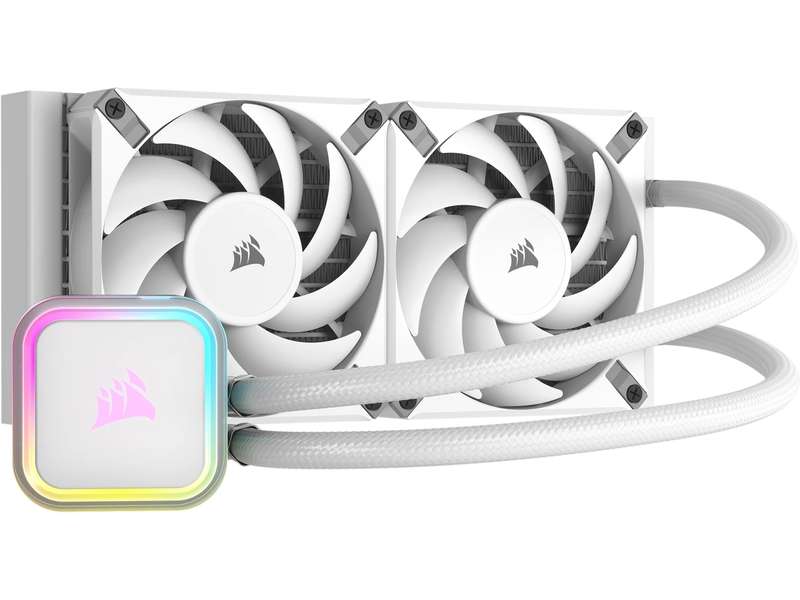 Corsair iCUE H100i Elite RGB 240mm Liquid CPU Cooler - White