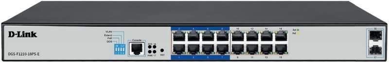 D-Link 16x PoE Gigabit + 2x Gigabit SFP Ports Long range Smart Switch